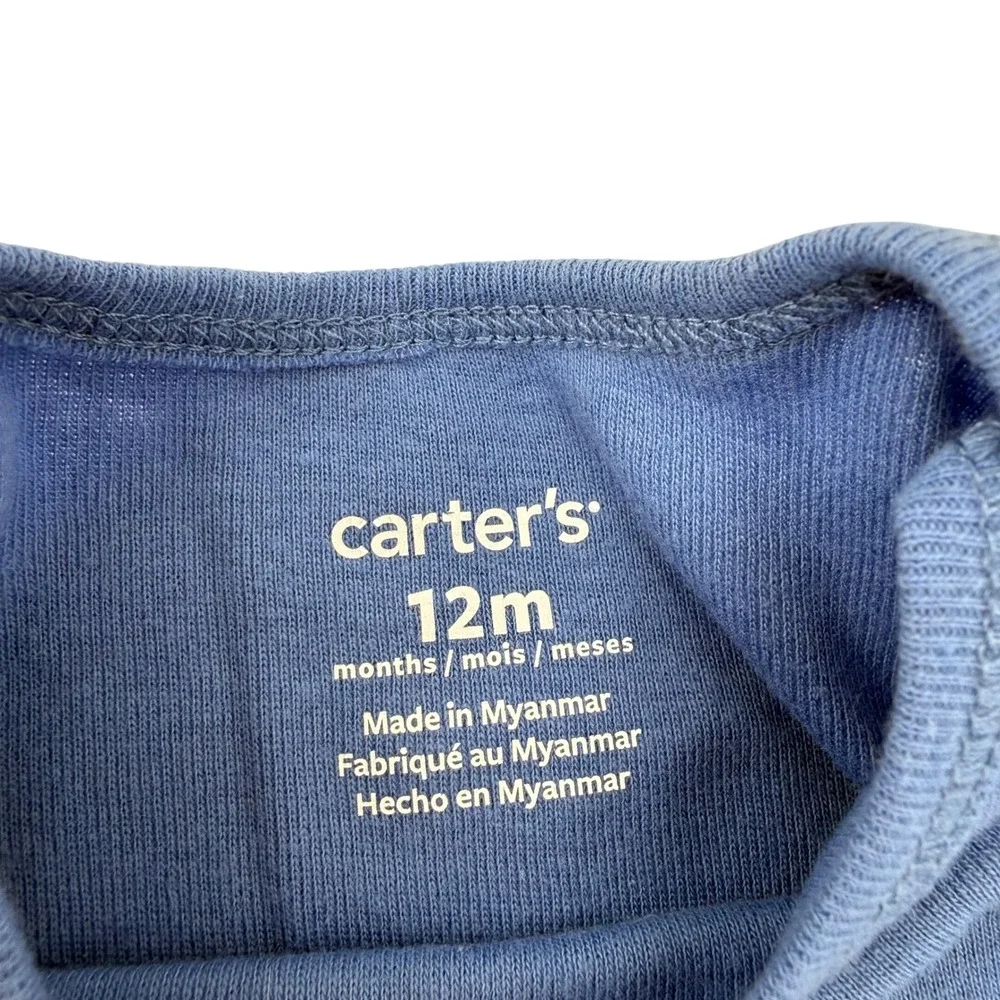 Carters Baby Boy Blue Bear Graphic Bodysuit‎ 12M Cutest Little Cuddler